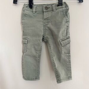 H&M Sage Green Cargo Pants Toddler Utility Streetwear Neutral Core Scandi